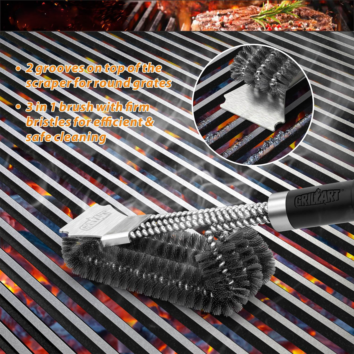 Ultimate Grill Cleaner with 360-Degree Bristle Action