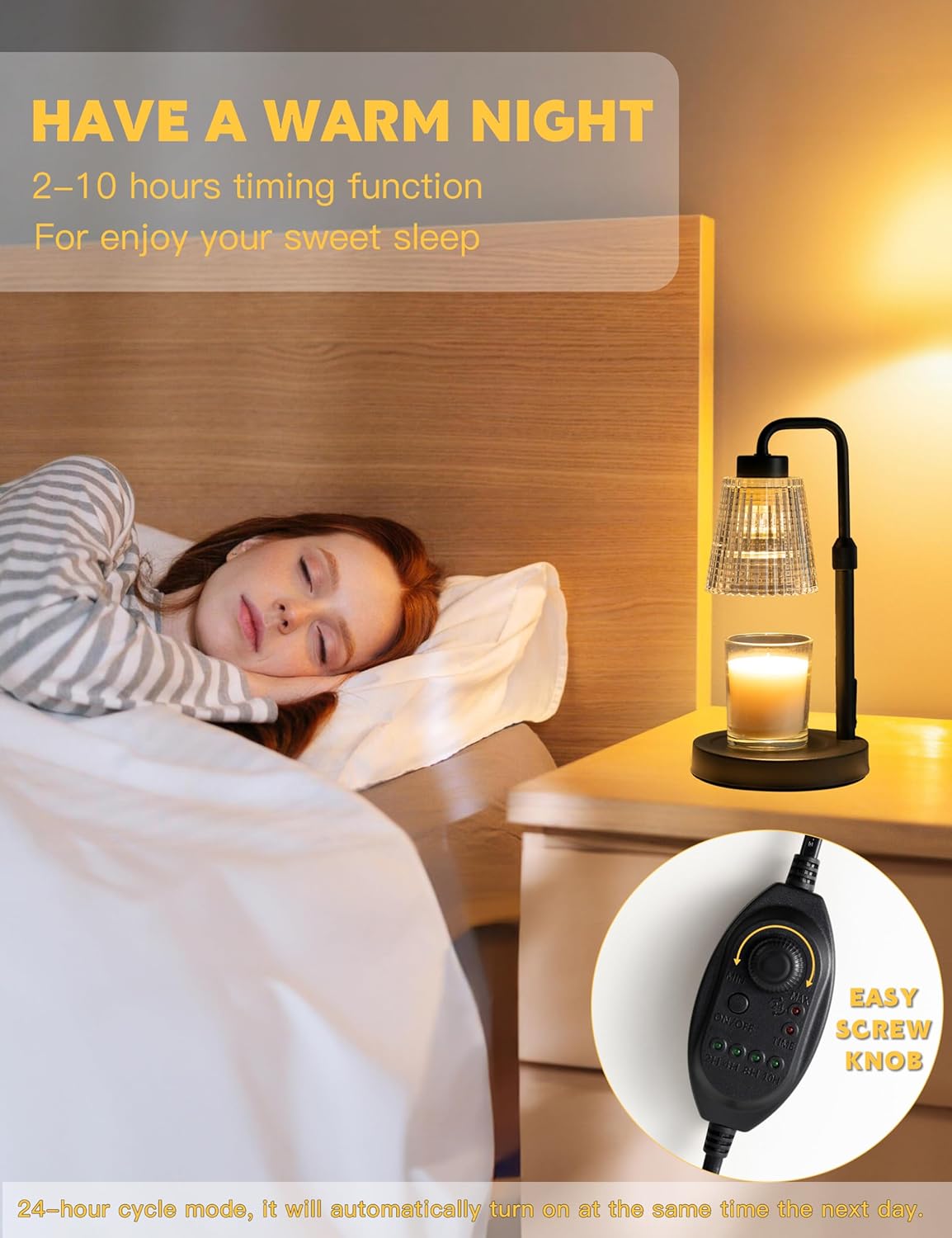 Adjustable Brightness Candle Warmer Lamp
