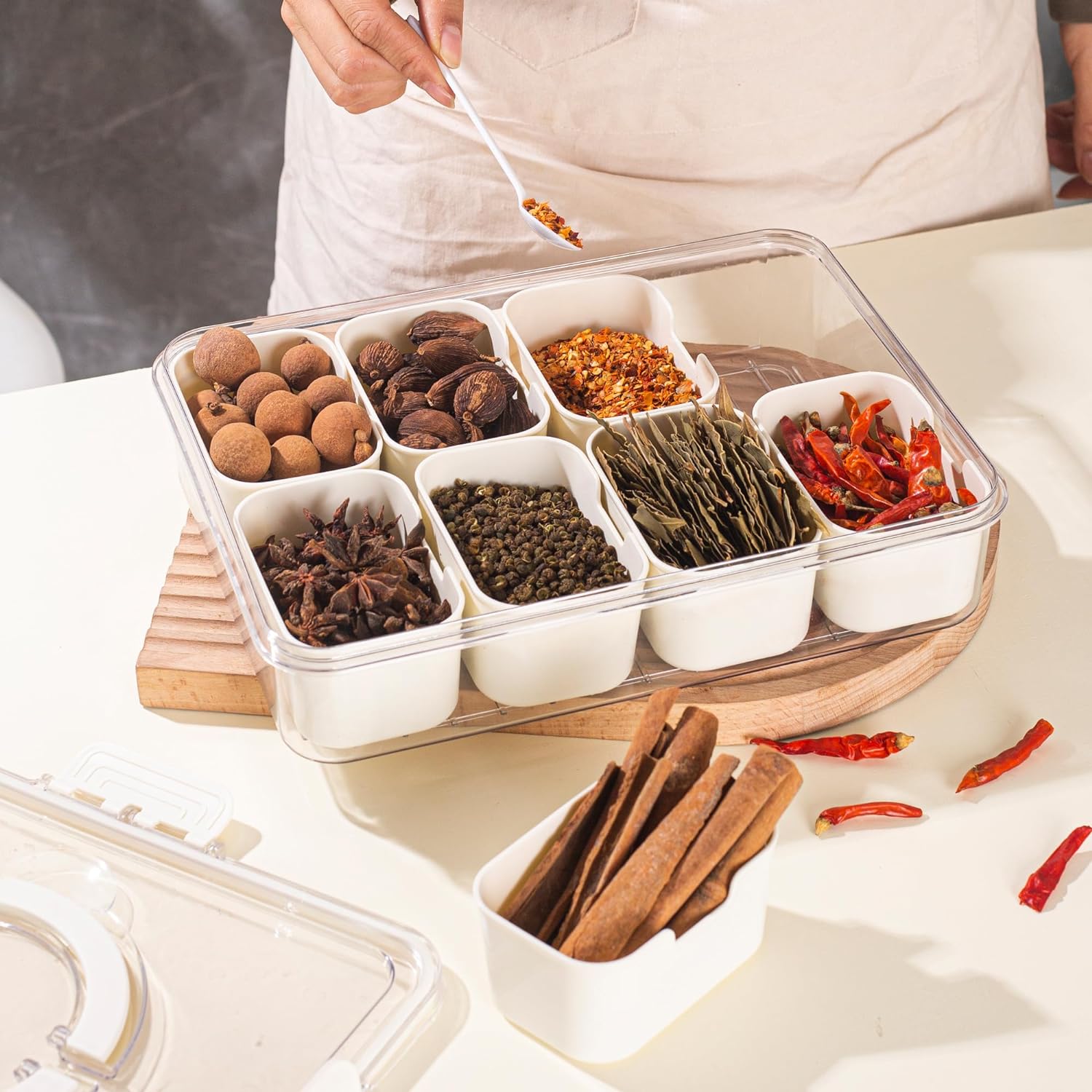 Elegant 8-Section Snack Tray with Convenient Handle