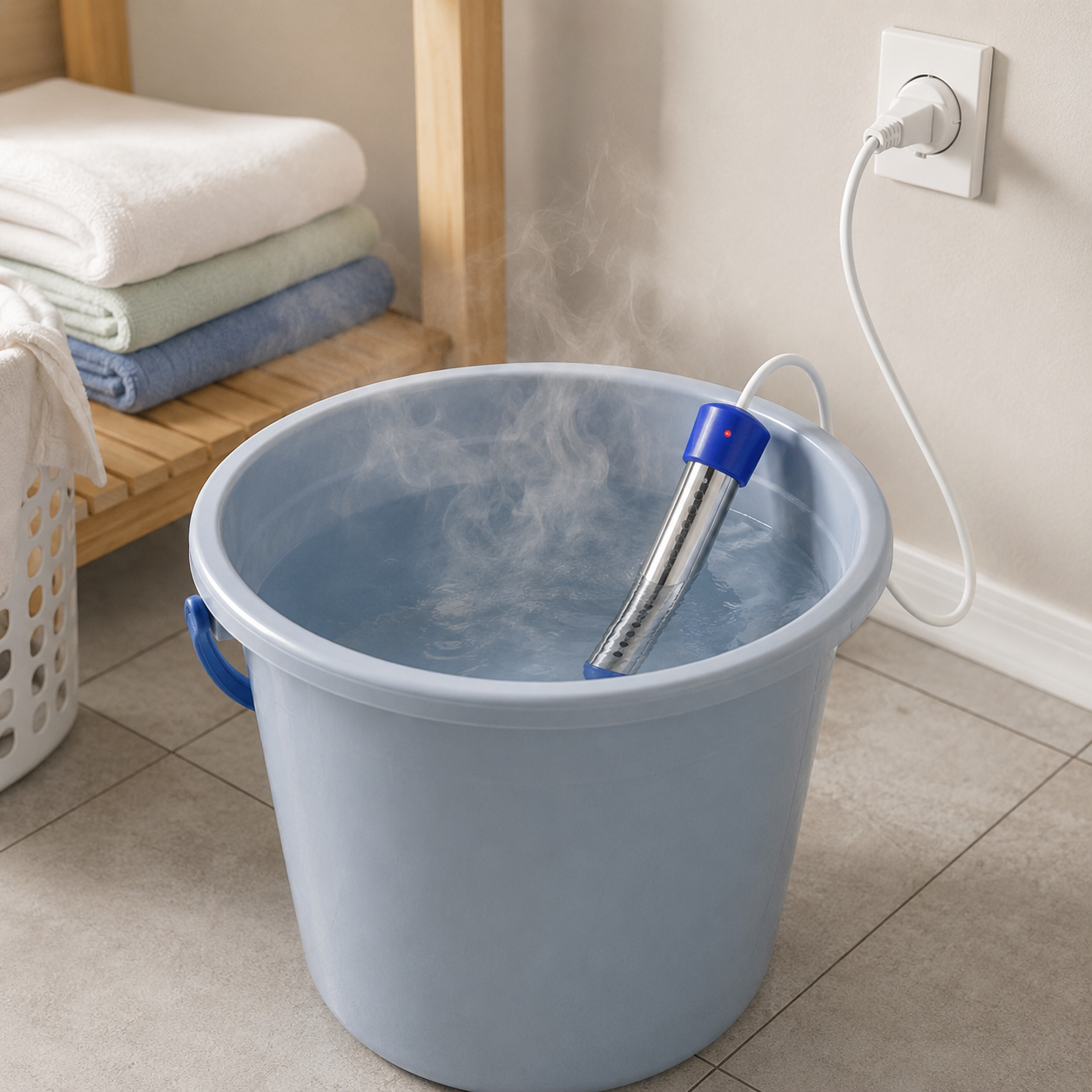 AquaBlitz 1500W Portable Immersion Heater - Efficient Water Heating Solution