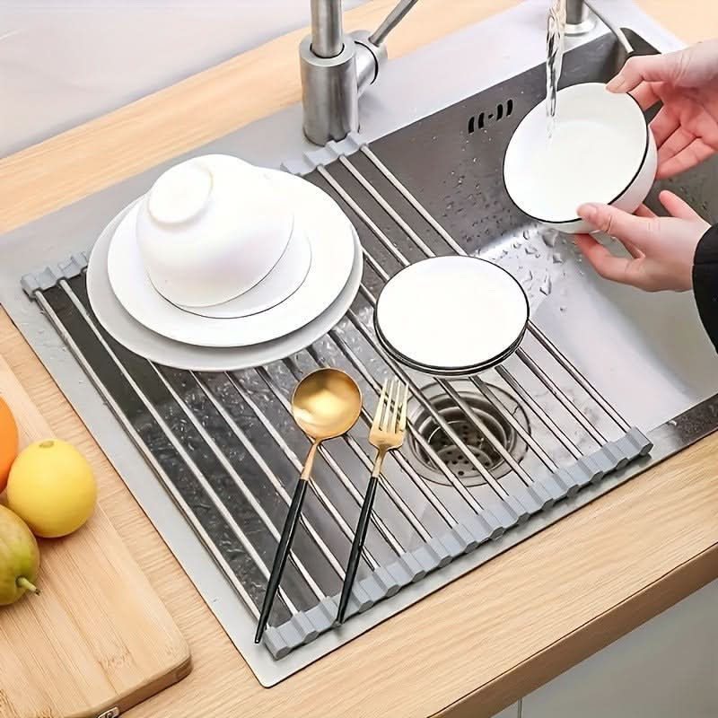 Space-Saving Stainless Steel Dish Drying Rack