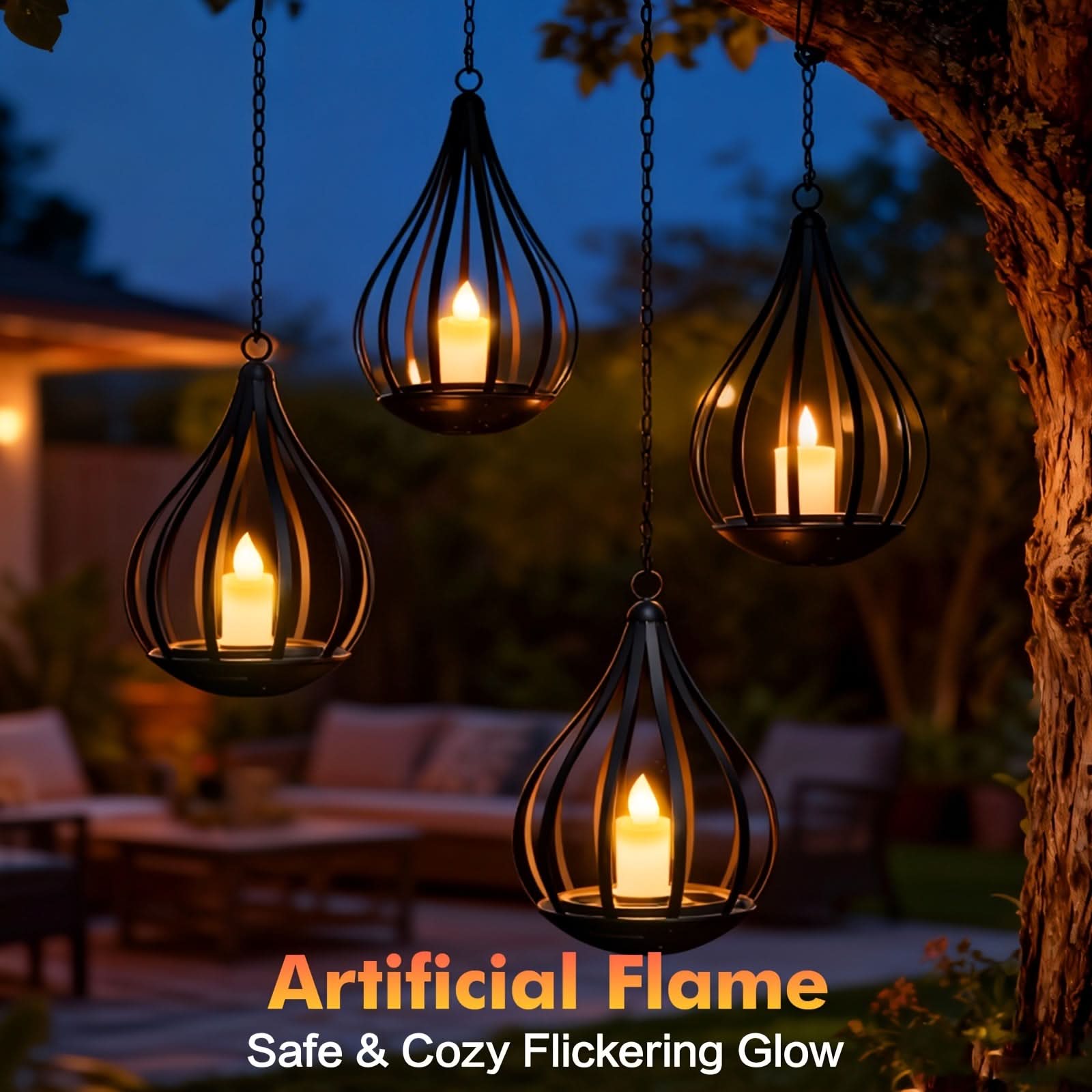 SolaraGlow – Elegant Solar-Powered Hanging Lantern