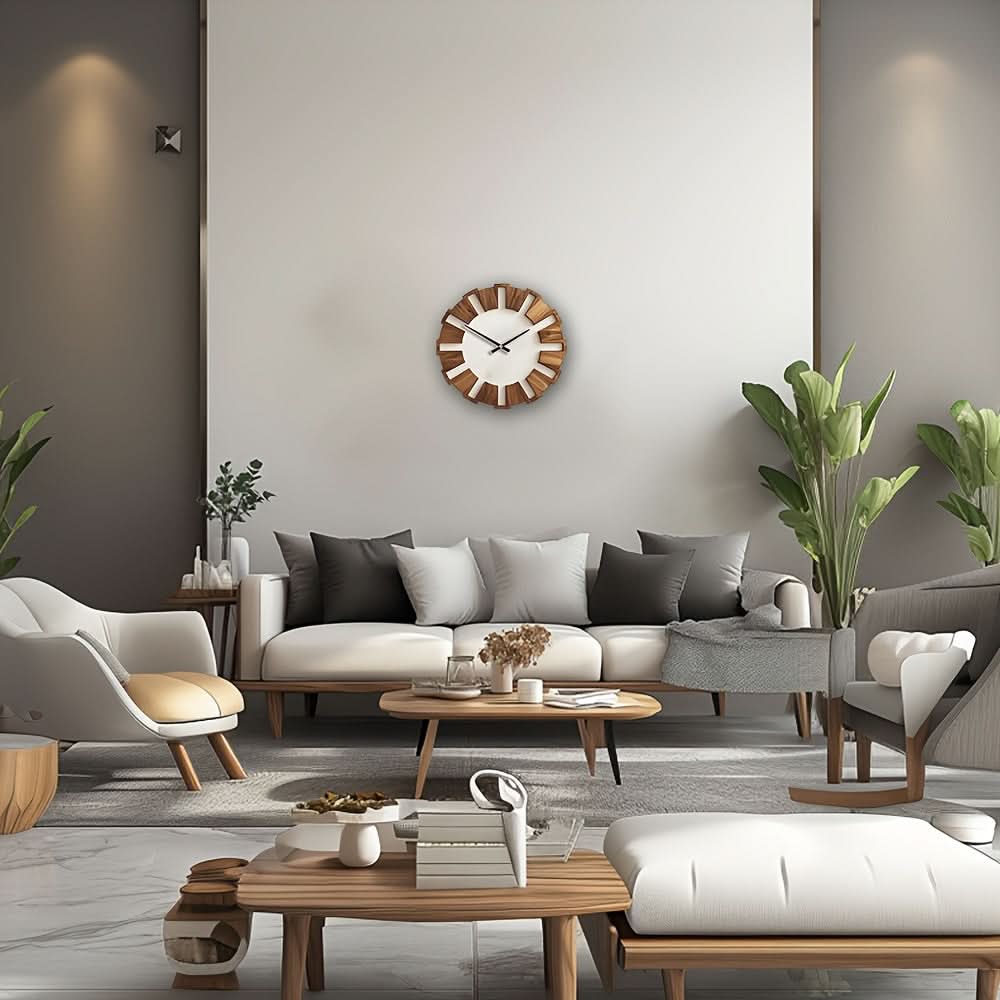 Classic Tranquil Wooden Round Wall Clock