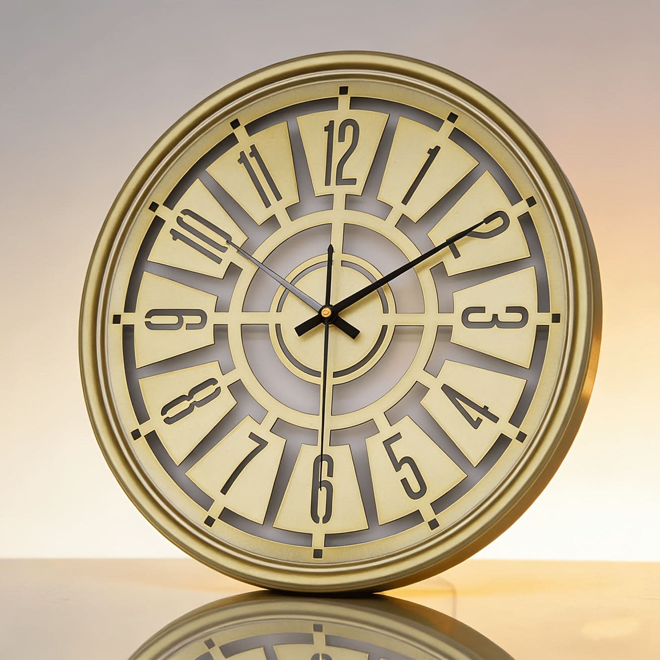 SereneTime – 15.75-Inch Silent 3D Iron Frame Wall Clock