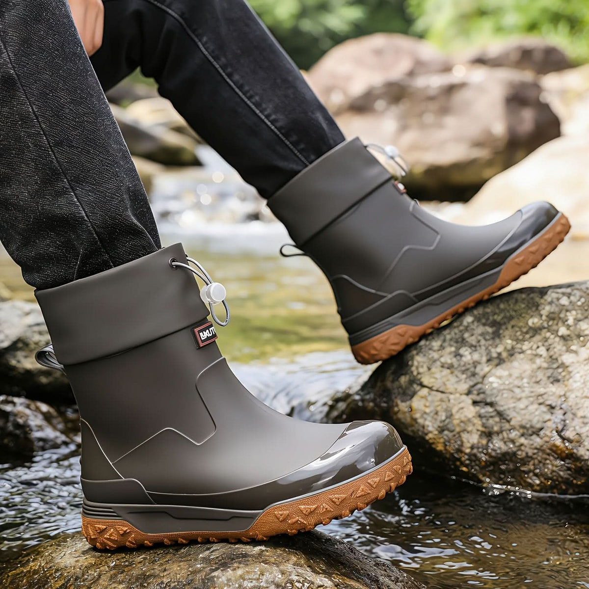 AquaStride - Sleek Waterproof Ankle Rain Boots