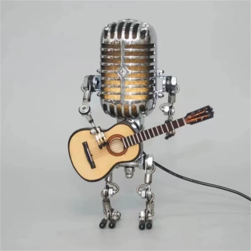 Robot Lamp with Microphone Design and Guitar Accent