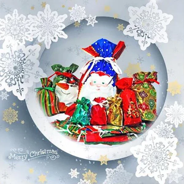 15 Set Festive Drawstring Gift Bags for Christmas Cheer