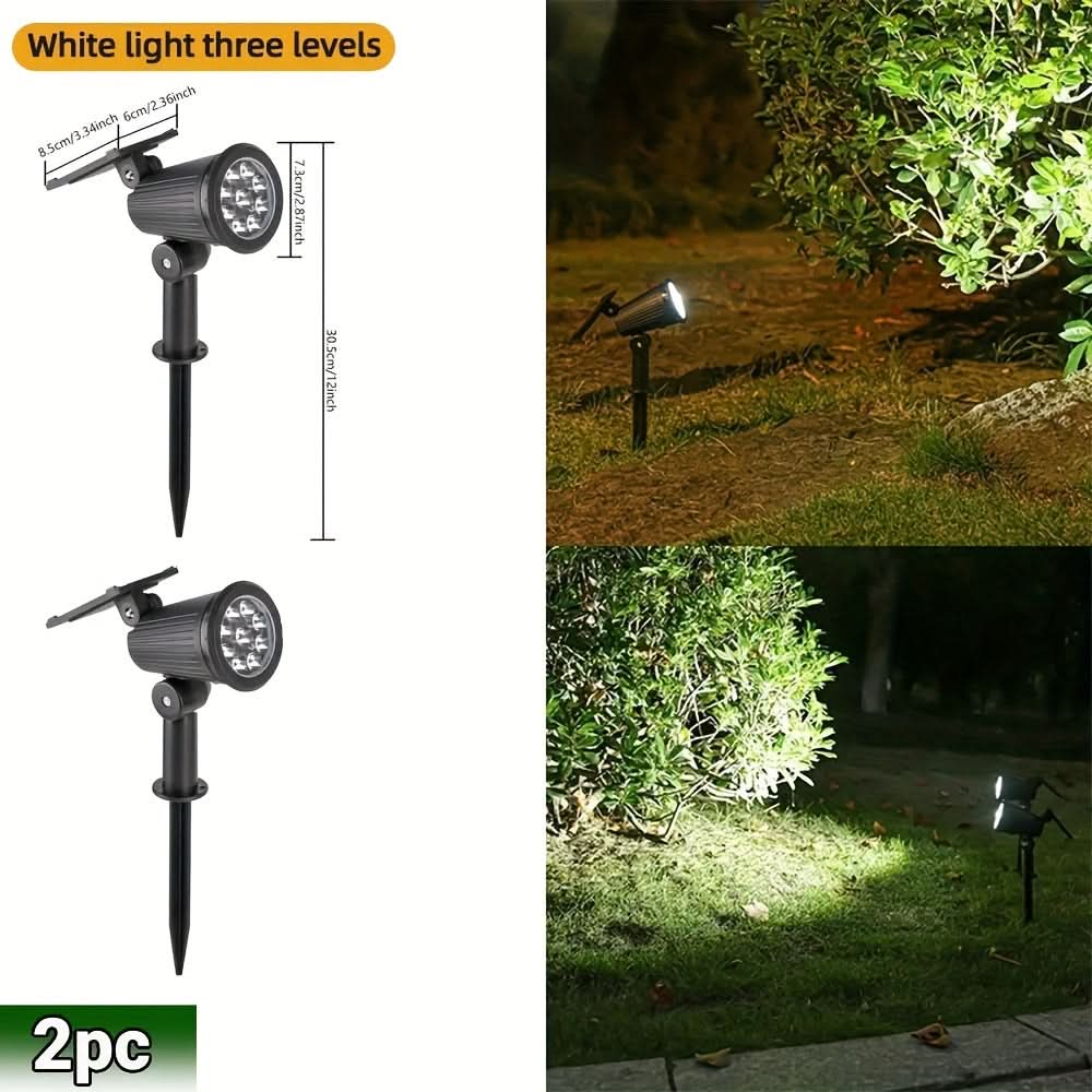 Vibrant Solar-Powered RGB Spotlights for Outdoor Decor
