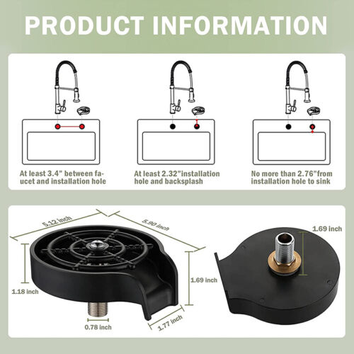 Effortless Kitchen Sink Cup Cleaner with High-Pressure Jets