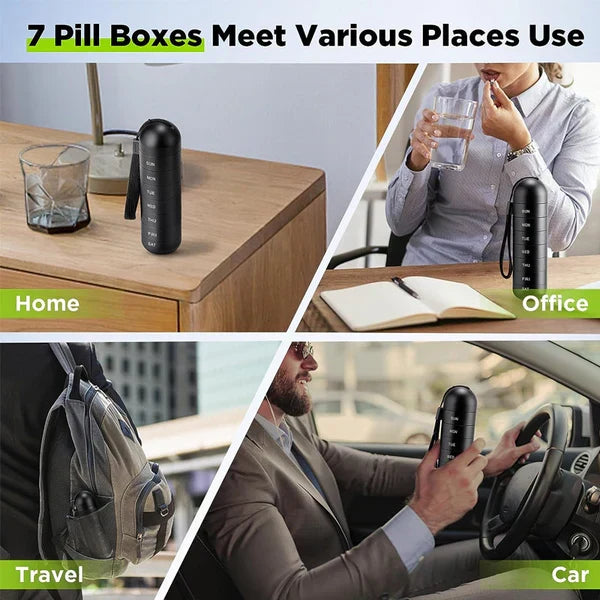 Travel-Friendly 7-Day Pill Organizer with Modular Design