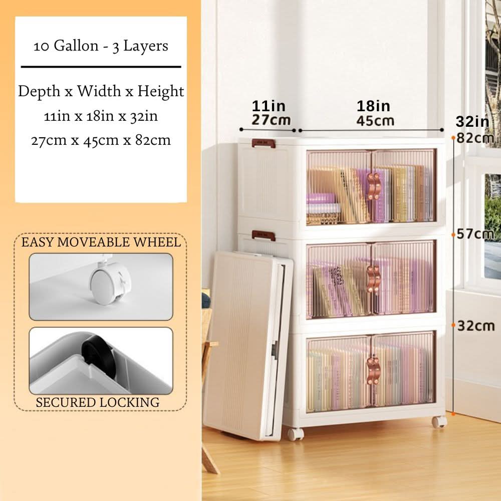 Versatile Stacking Storage Bins with Transparent Fronts