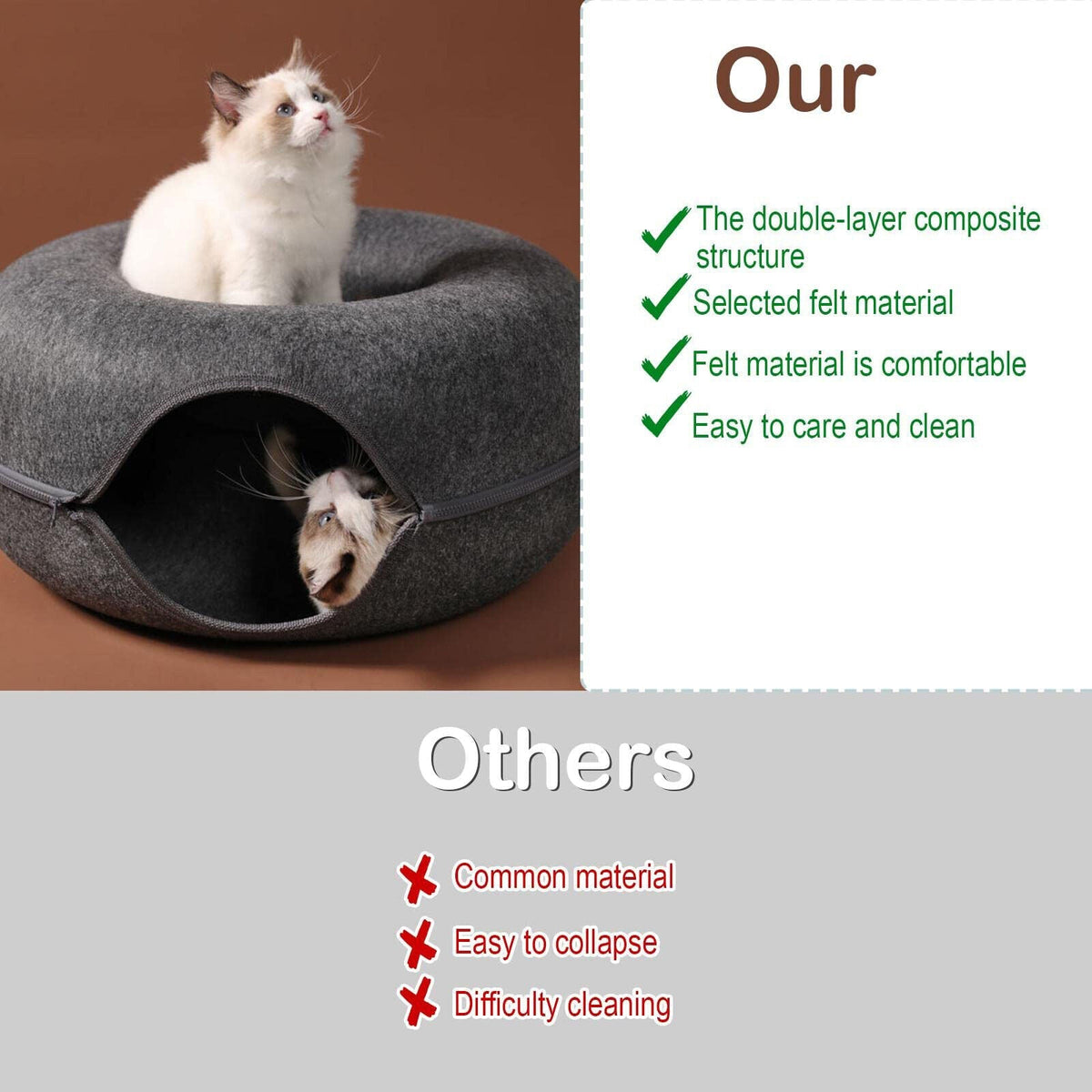 CozyPlay Cat Tunnel Retreat