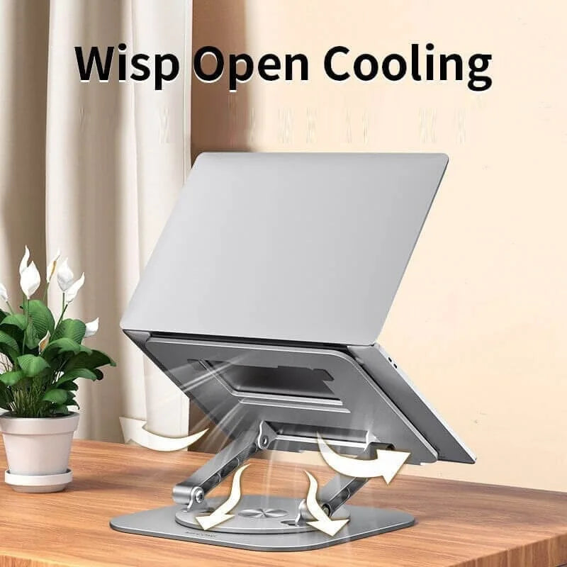 Adjustable Aluminum Laptop Stand with 360-Degree Rotation