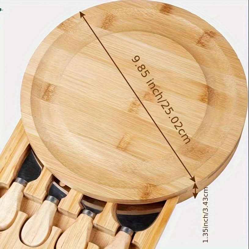 Elegant Bamboo Charcuterie Board Set with Storage Drawer