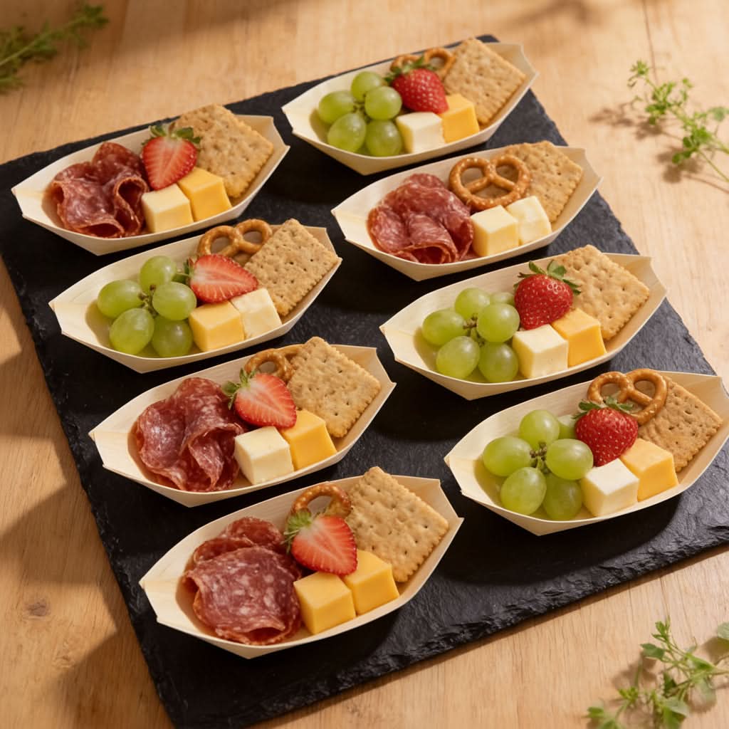 Eco-Friendly Wooden Serving Boats for Stylish Events