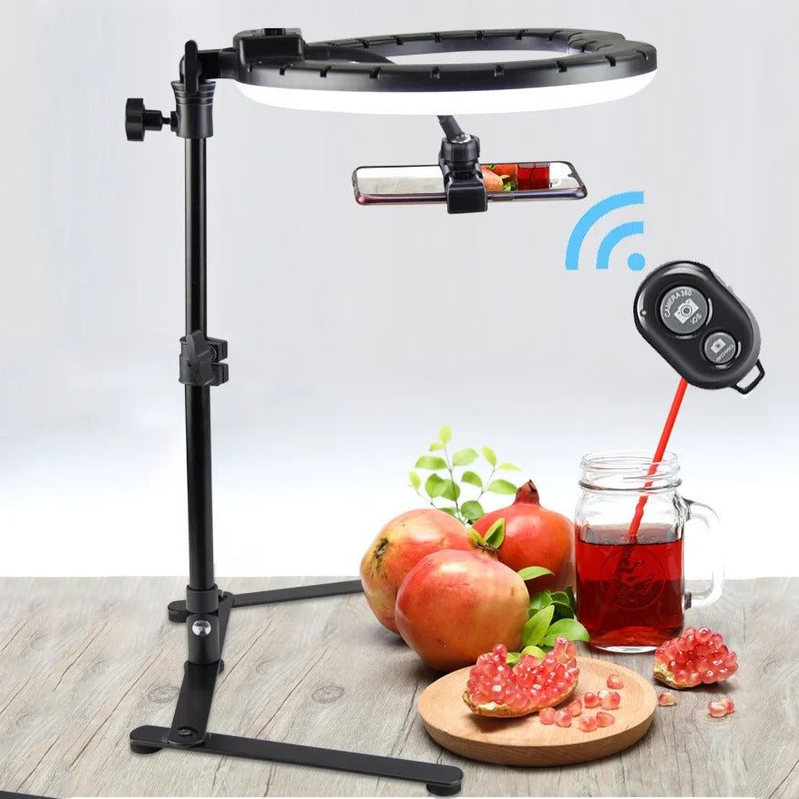 Adjustable Ring Light Stand with Universal Phone Holder