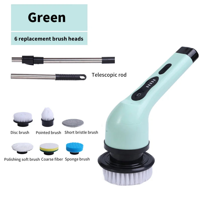 Electric Spin Cleaning Brush Set with LED Screen – Buy 1 Get 1 Free