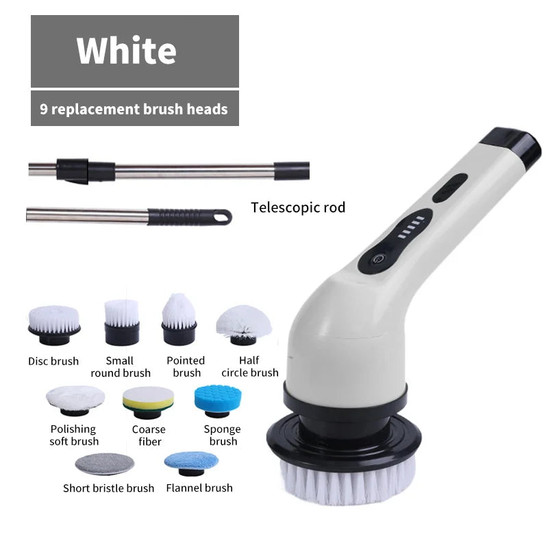 Electric Spin Cleaning Brush Set with LED Screen – Buy 1 Get 1 Free