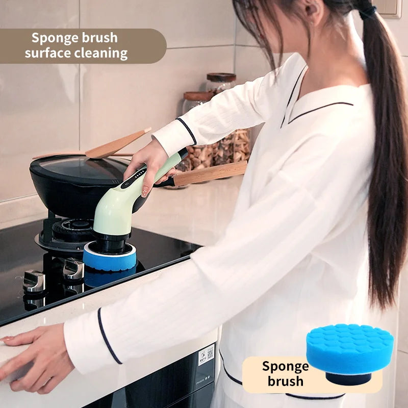 Electric Spin Cleaning Brush Set with LED Screen – Buy 1 Get 1 Free