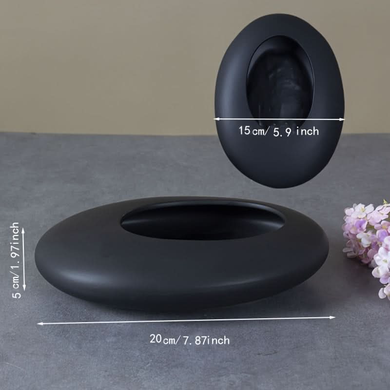 SereneStone – Artistic Shallow Ceramic Planter for Bonsai