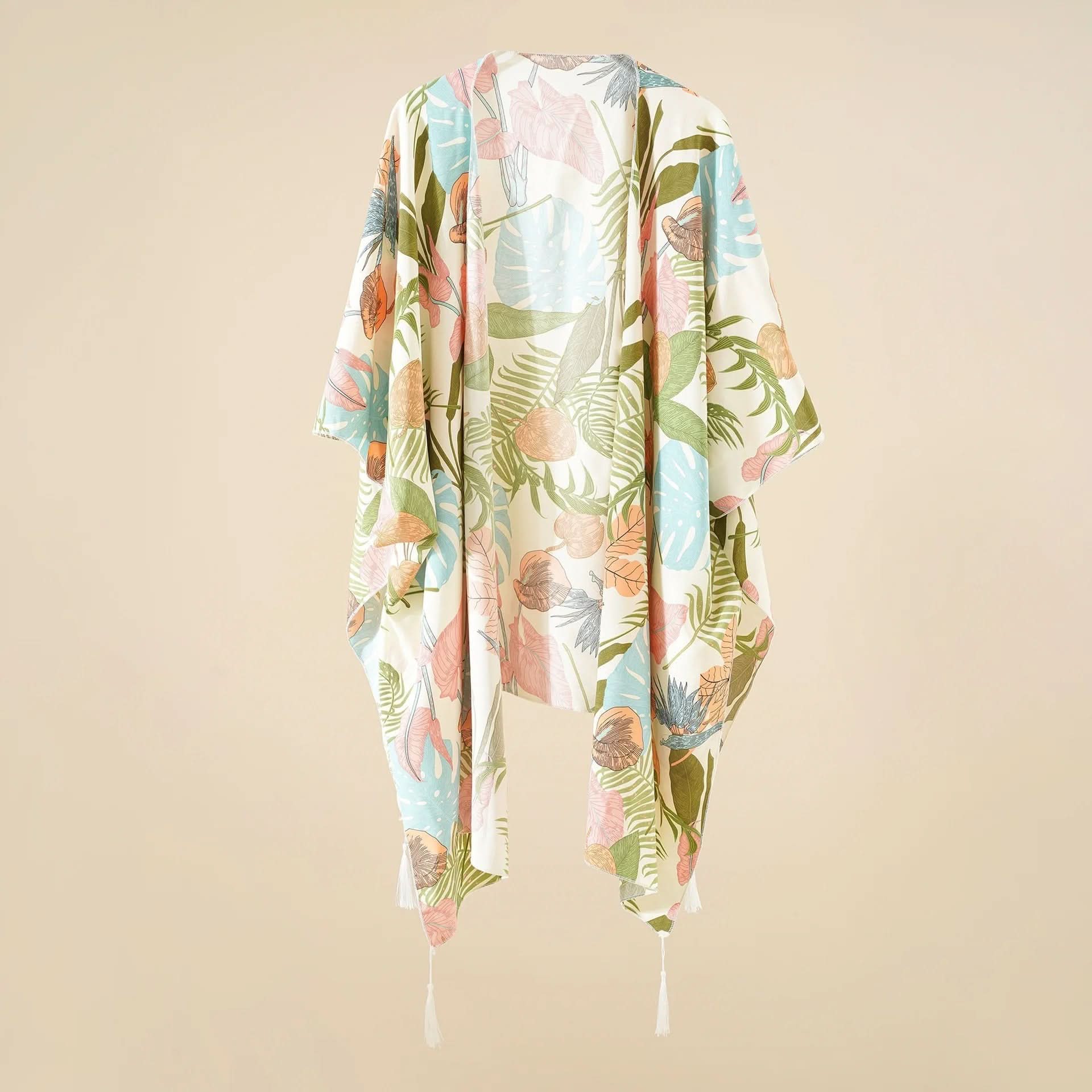 Elegant Floral Chiffon Beach Kimono for Summer Fun