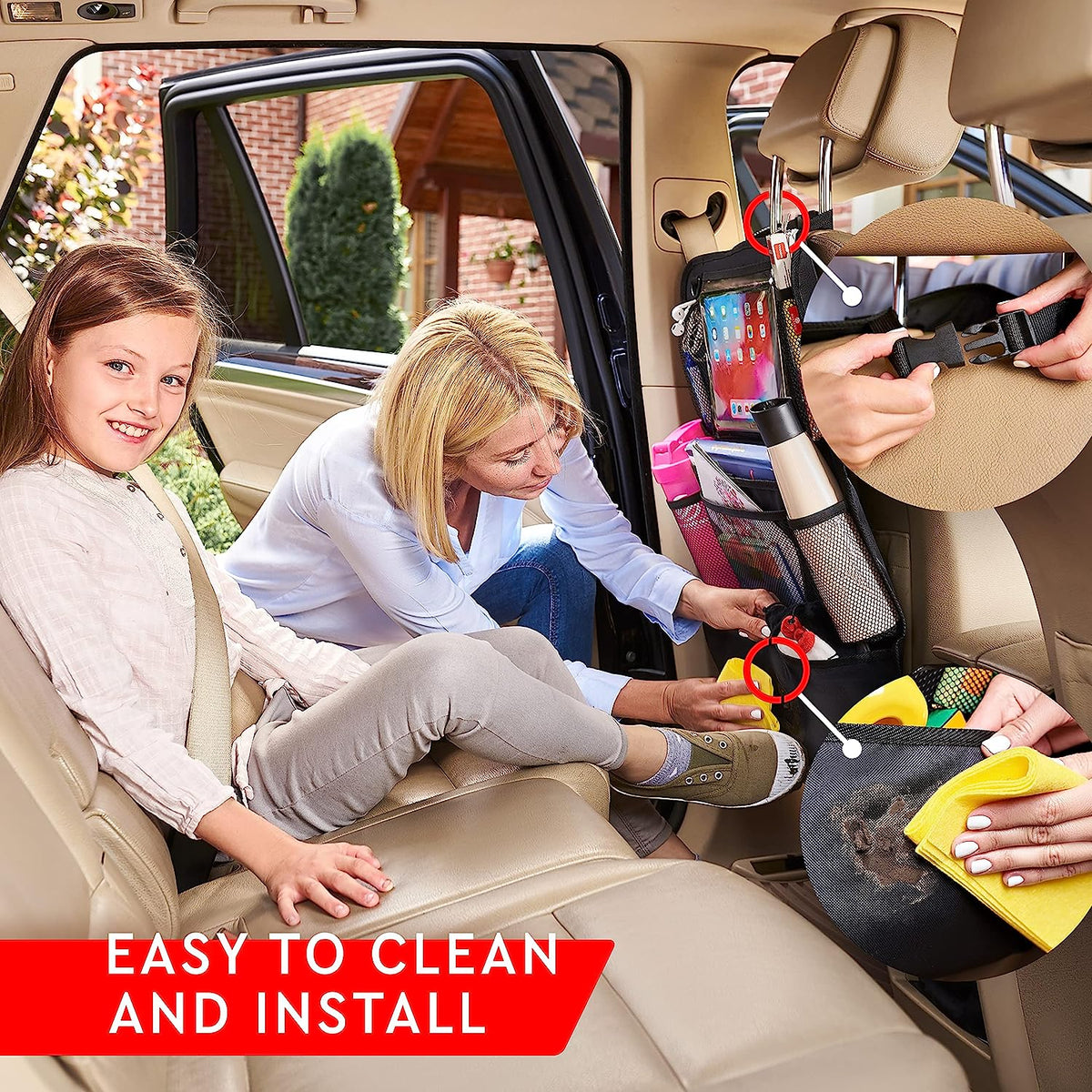 Dual Pack Backseat Storage Solution for Cars