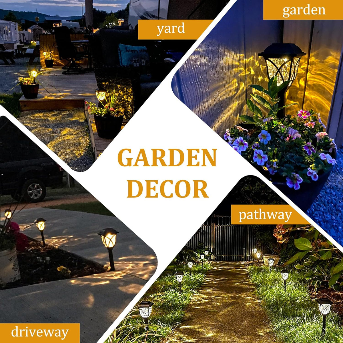 Outdoor Solar Pathway Lights - 6 Pack for Garden Elegance