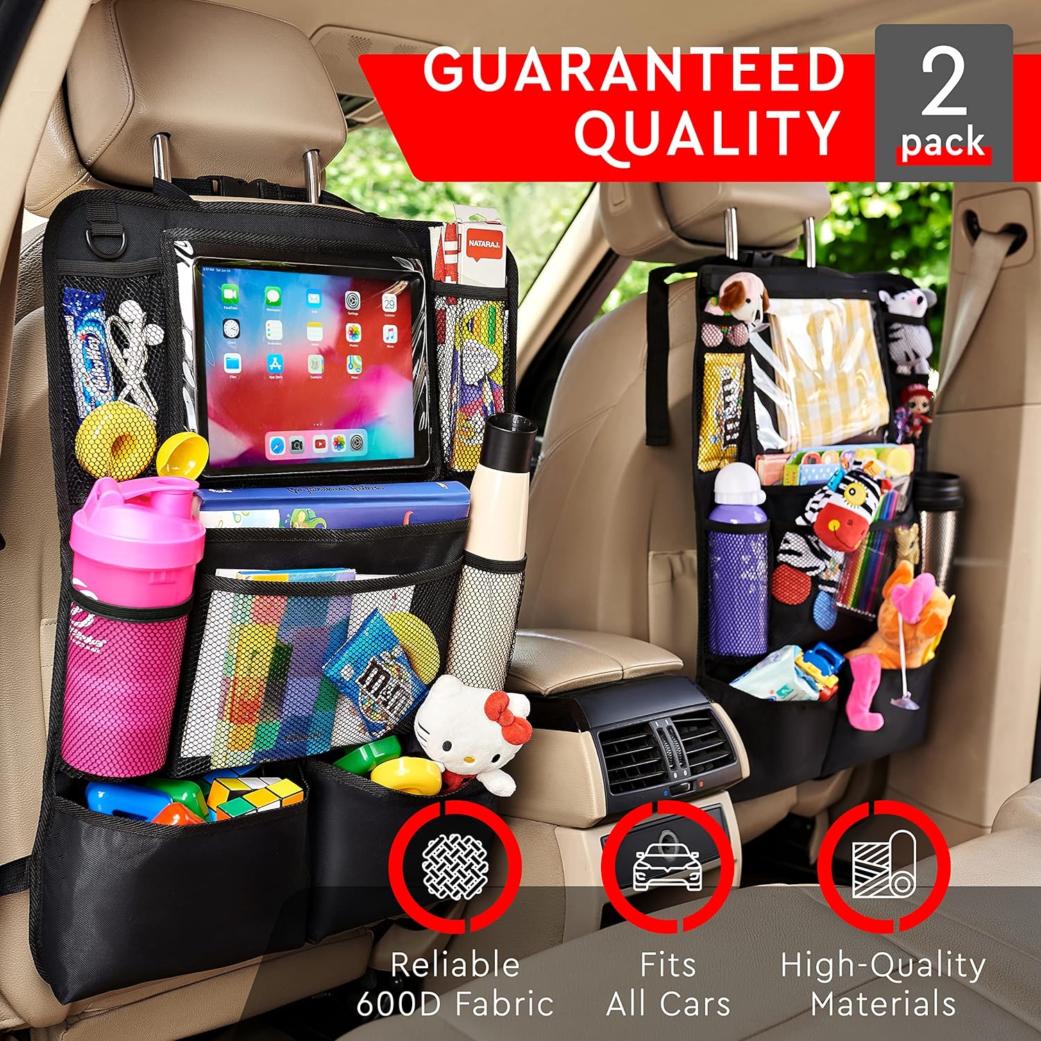 Dual Pack Backseat Storage Solution for Cars