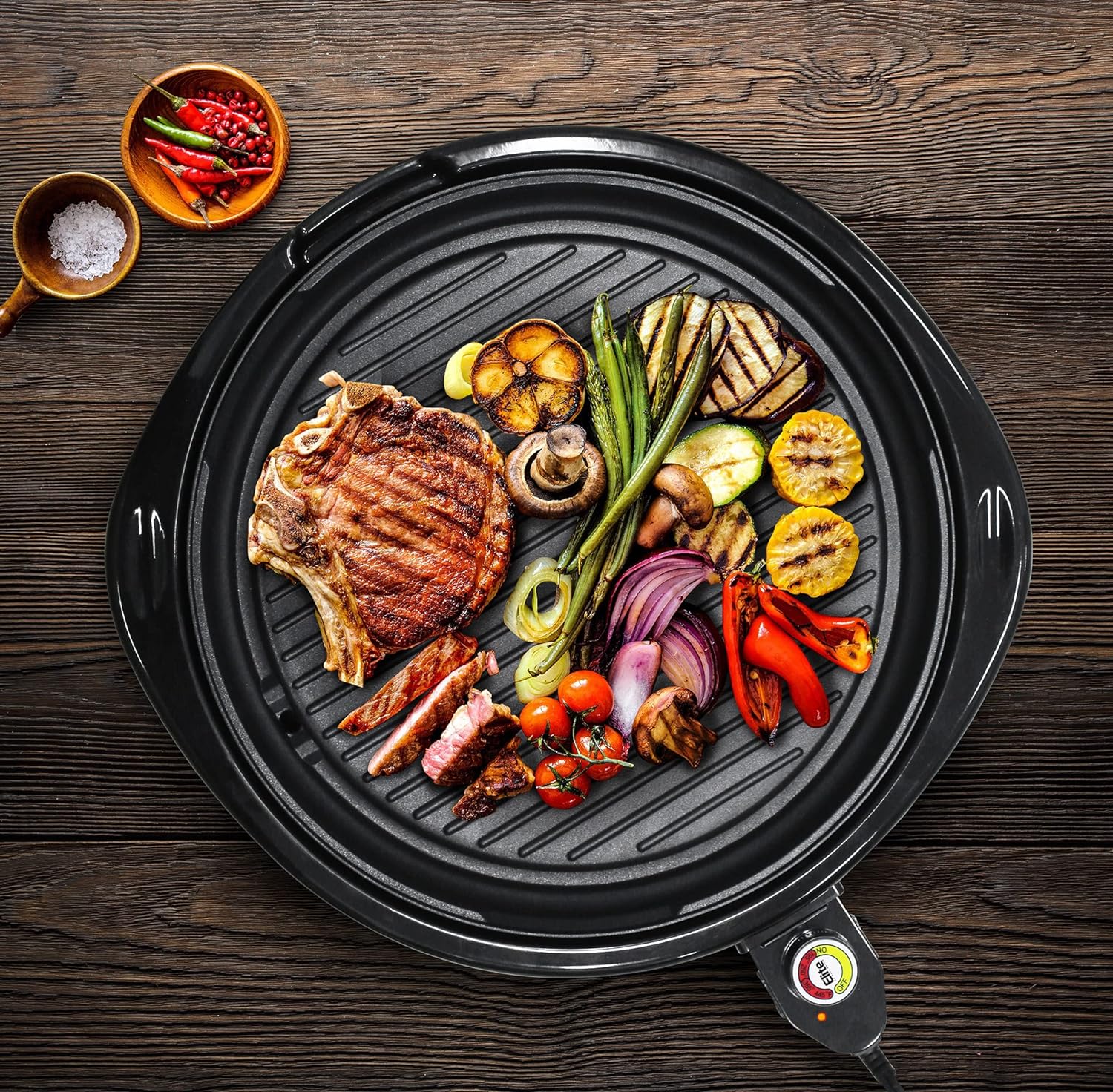 Indoor Nonstick Electric Griddle with Adjustable Heat