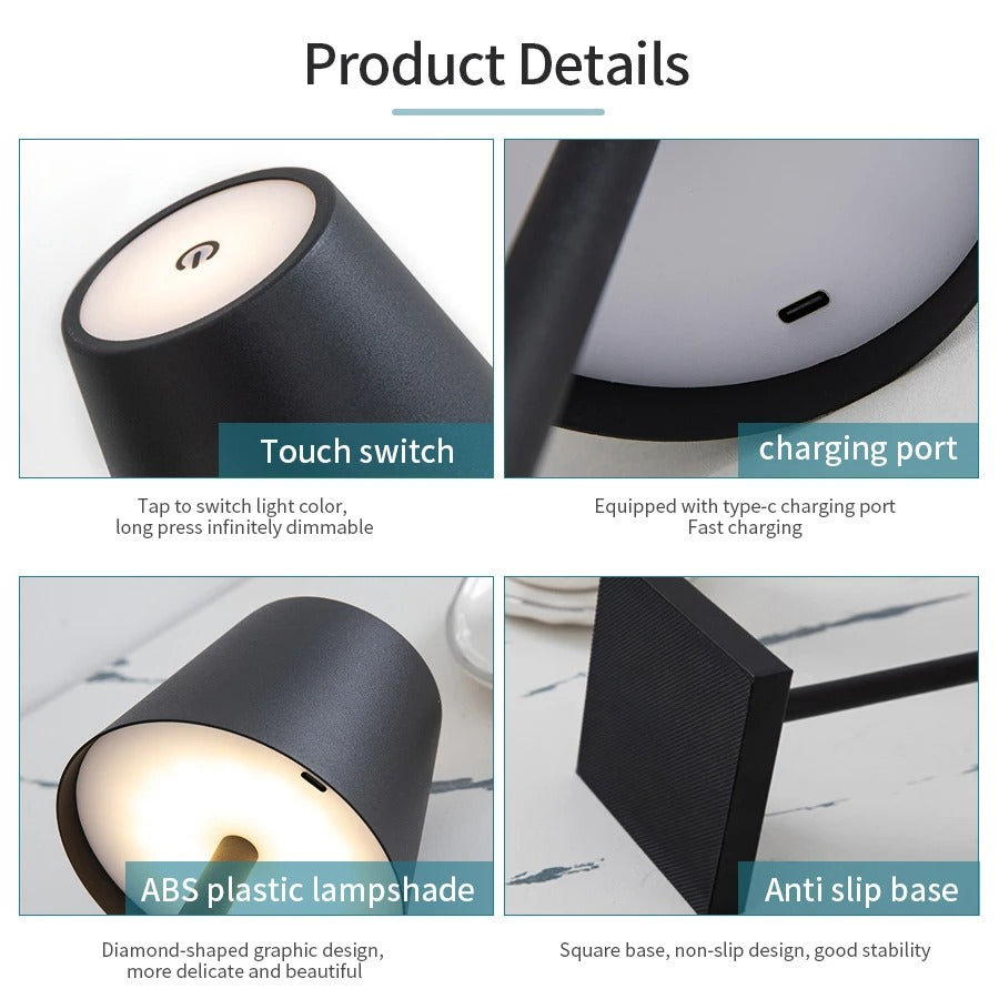 Customizable Touch-Control Bedside Lamp