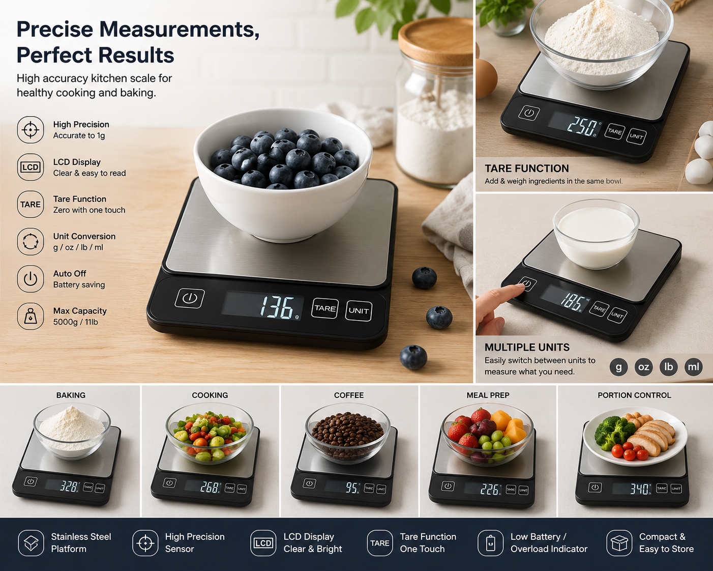 PrecisionPro Kitchen Scale | Smart Digital Weighing Solution