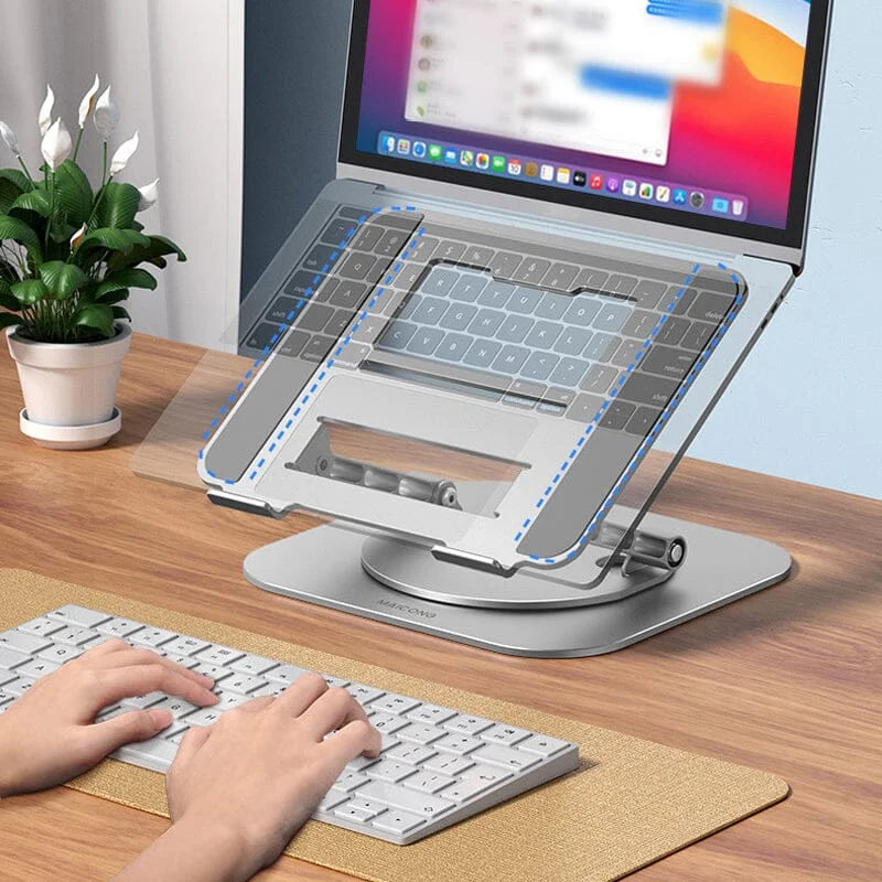 Adjustable Aluminum Laptop Stand with 360-Degree Rotation