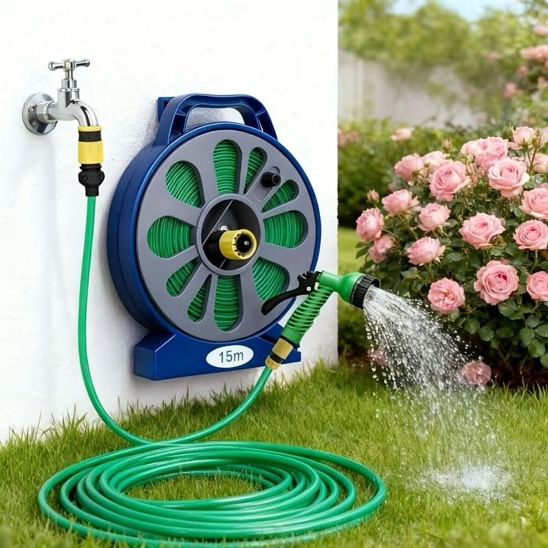 AquaFlex – Sturdy Braided Hose with Spray Nozzle and Attachments