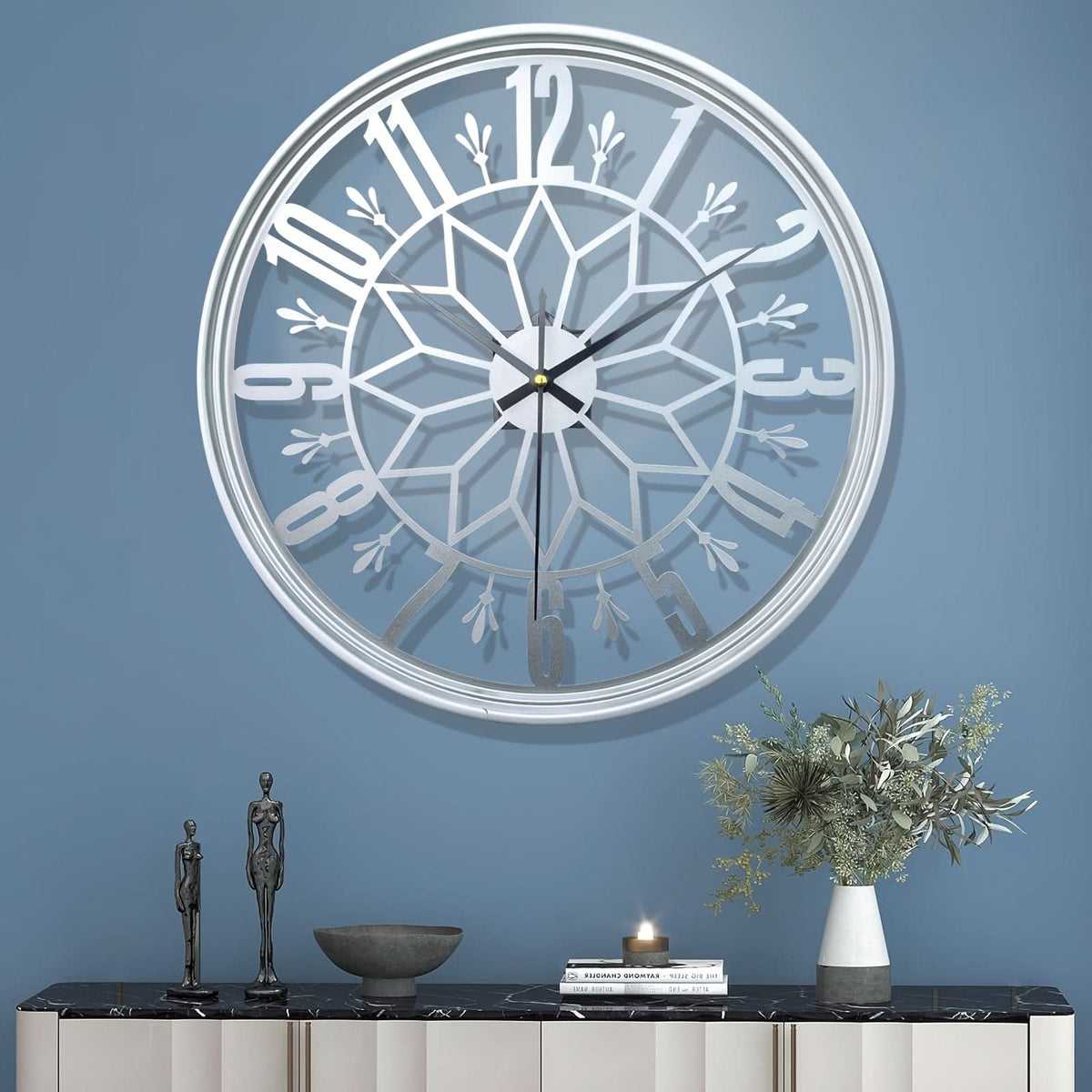 Elegant 40 cm Round Iron Wall Clock for Modern Spaces