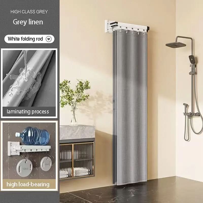 Versatile Foldable Shower Divider Rod Kit