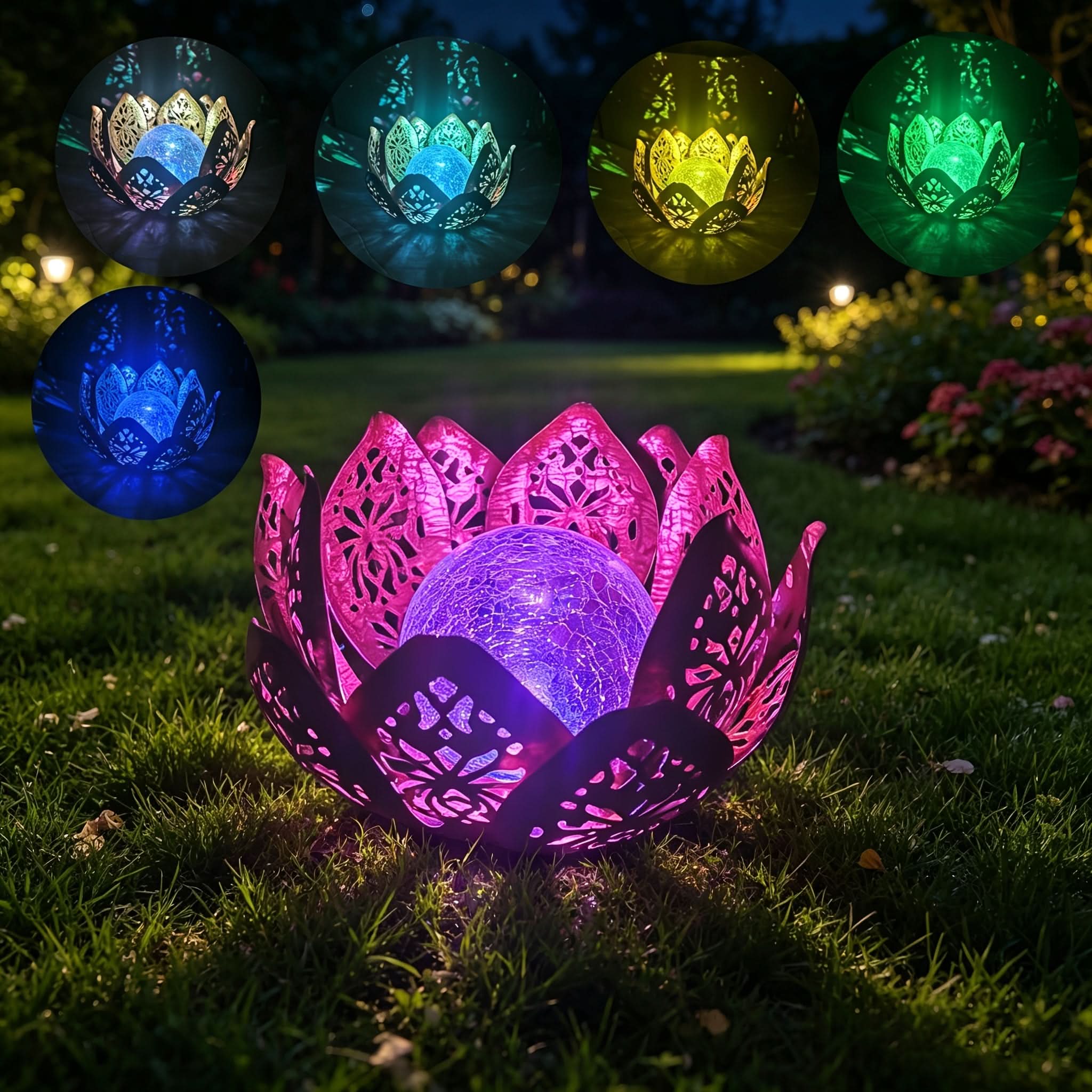 Luminara Bloom – Elegant Solar-Powered Table Lamp