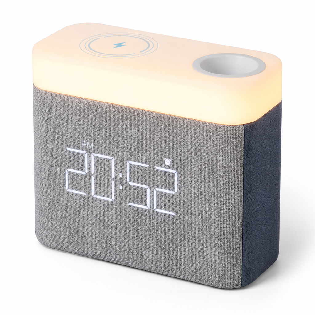 Wireless Multi-Device Charging Station (Clock, Watch Dock & Lamp)