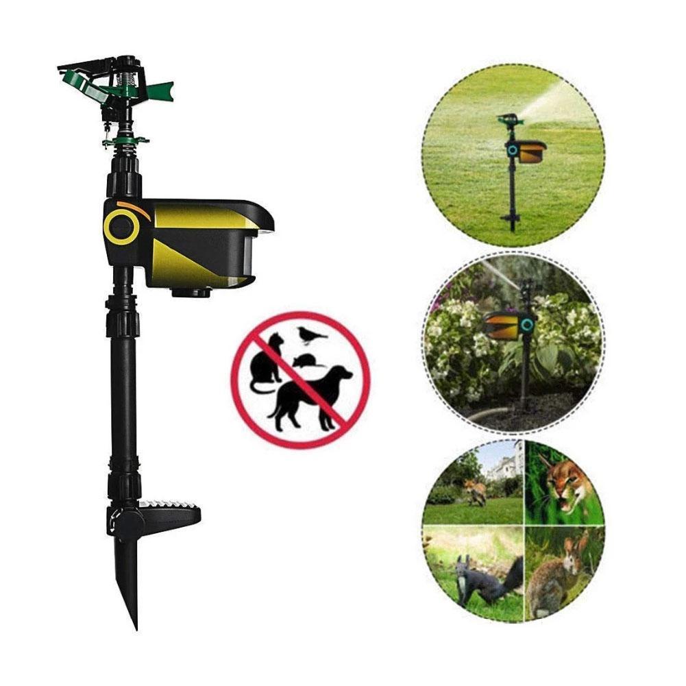 Solar-Powered Motion Sensor Sprinkler for Garden Protection