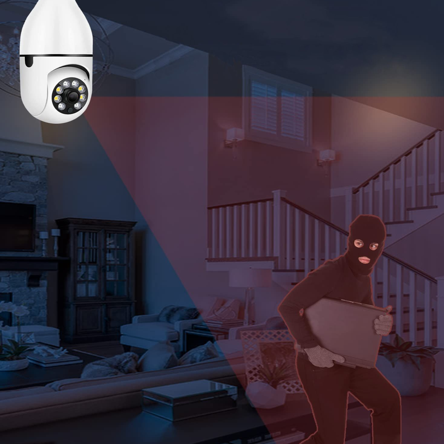 Smart LED Security Camera with 360-Degree View