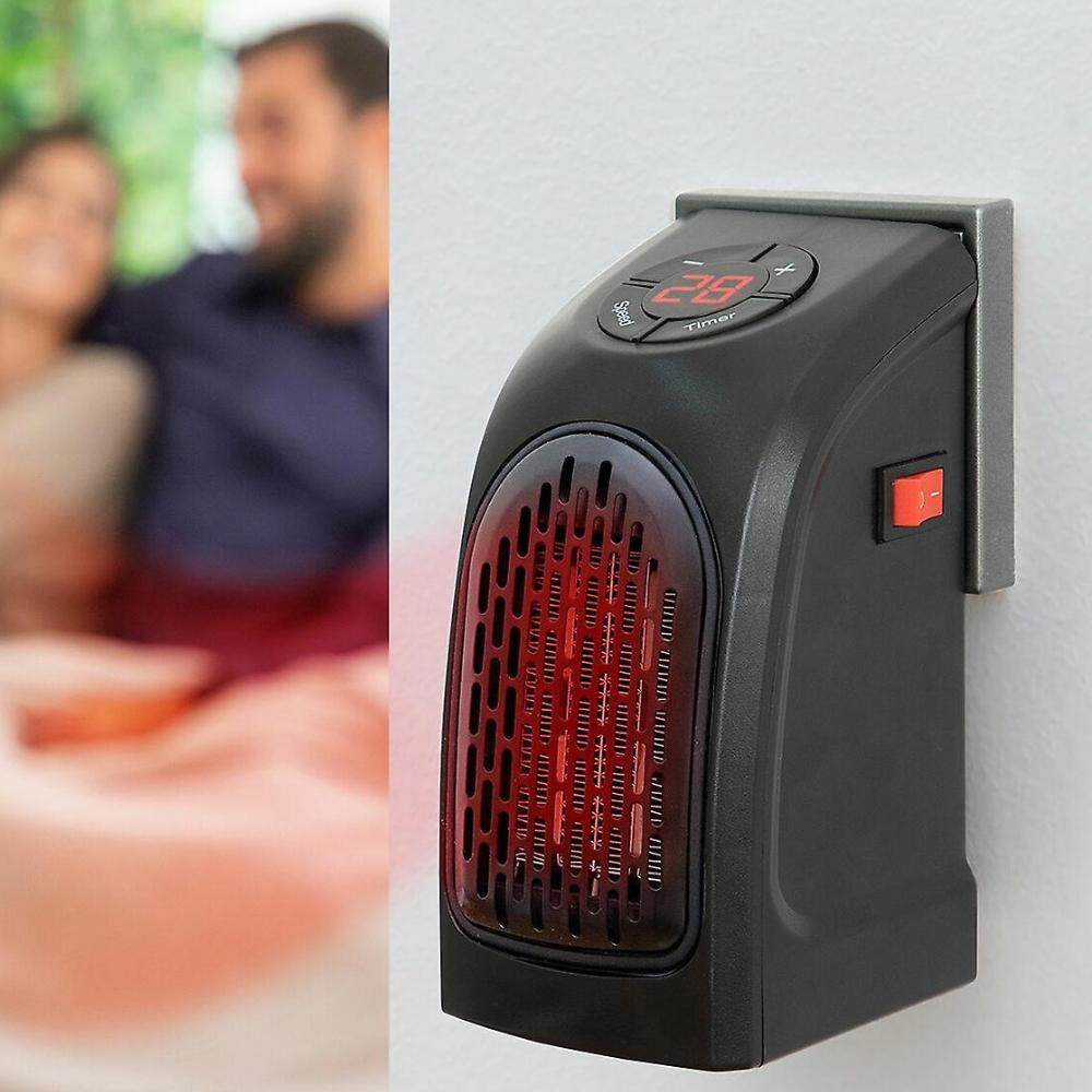 Compact Plug-In Electric Heater with Adjustable Thermostat