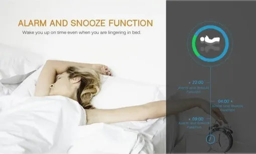Sleek Smart Mirror Alarm Clock with Nightlight Functionality