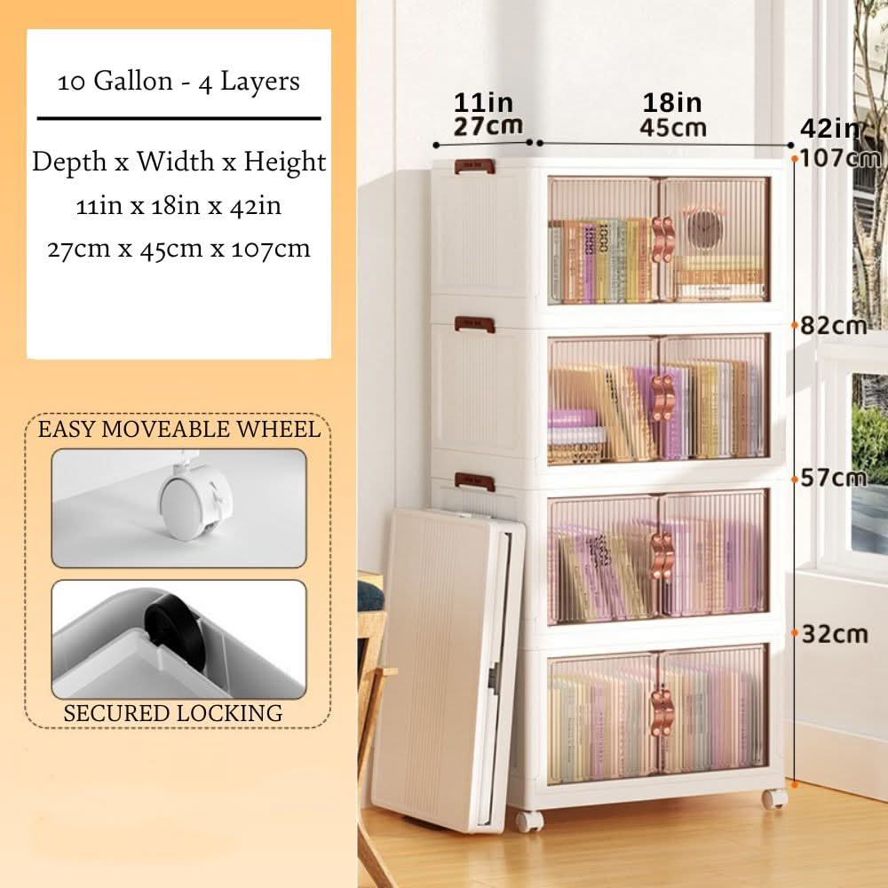 Versatile Stacking Storage Bins with Transparent Fronts
