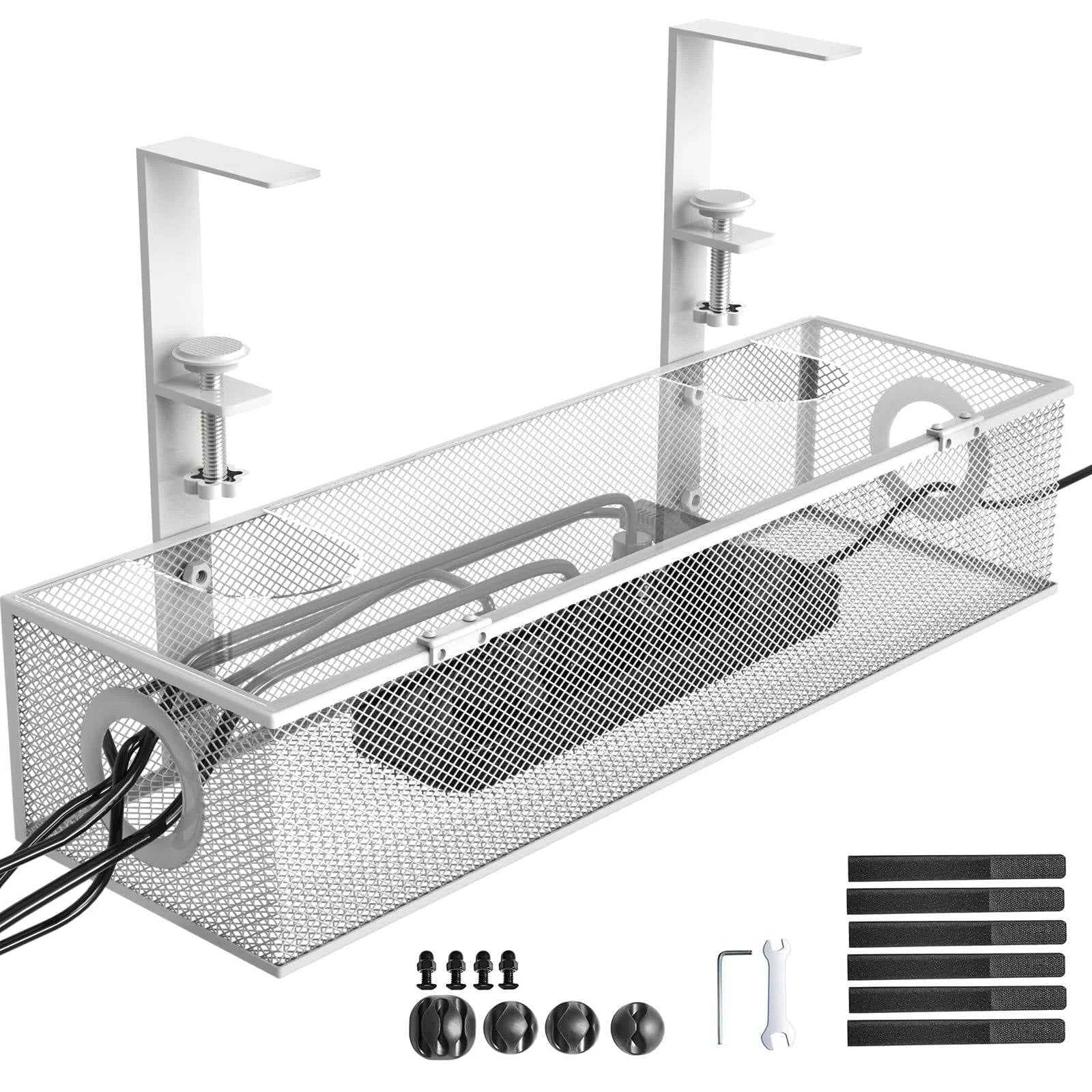 Effortless Desk Cable Organizer with Dual Storage Drawers