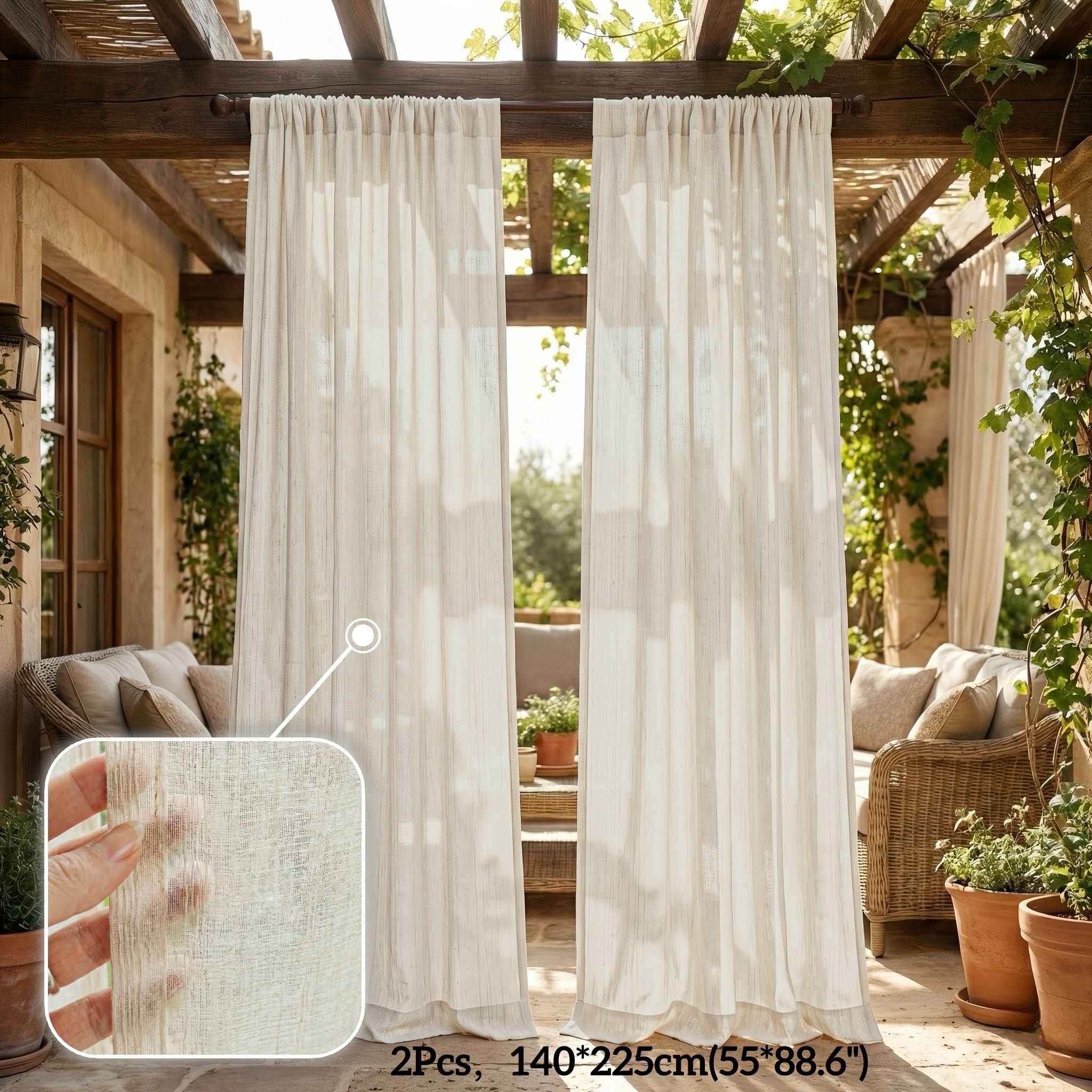 Breezy Elegance – Sheer Outdoor Curtains for a Cozy Retreat