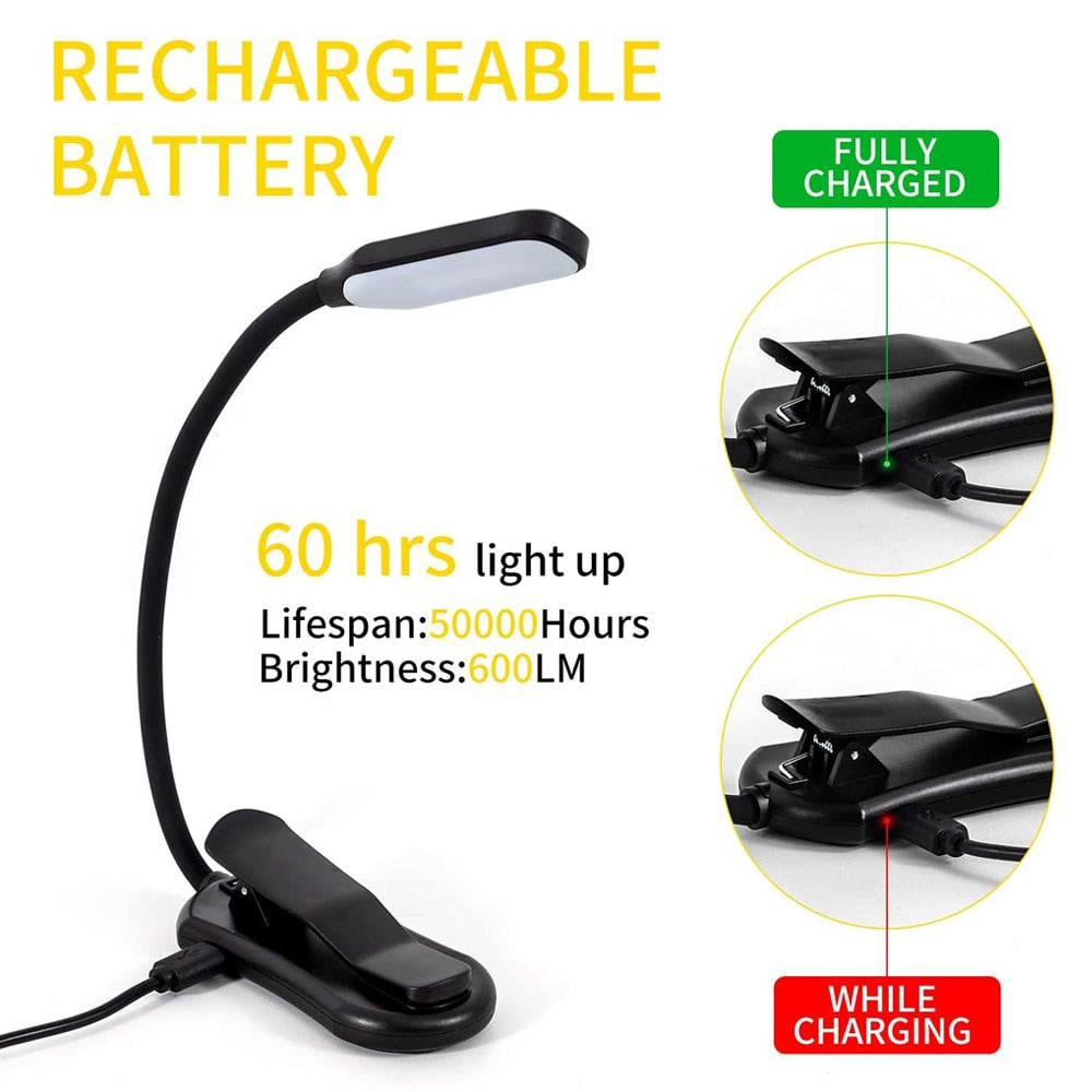 Versatile Clamp-On Reading Light with Customizable Settings