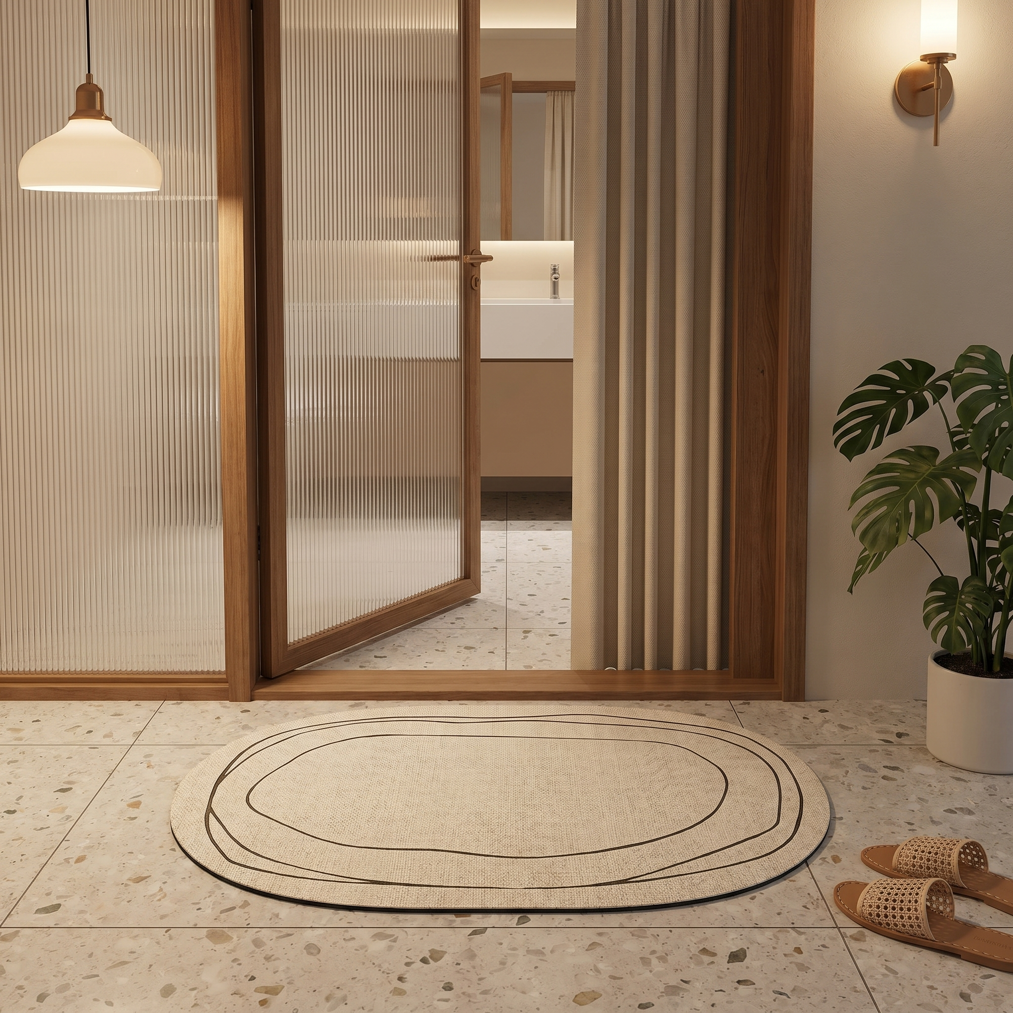Stylish Diatom Mud Bath Mat with Non-Slip Design