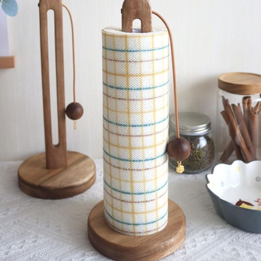 Elegant Freestanding Paper Roll Holder with Non-Slip Base