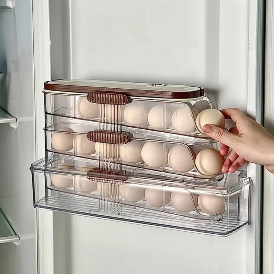 Stackable Egg Organizer for Efficient Refrigerator Storage