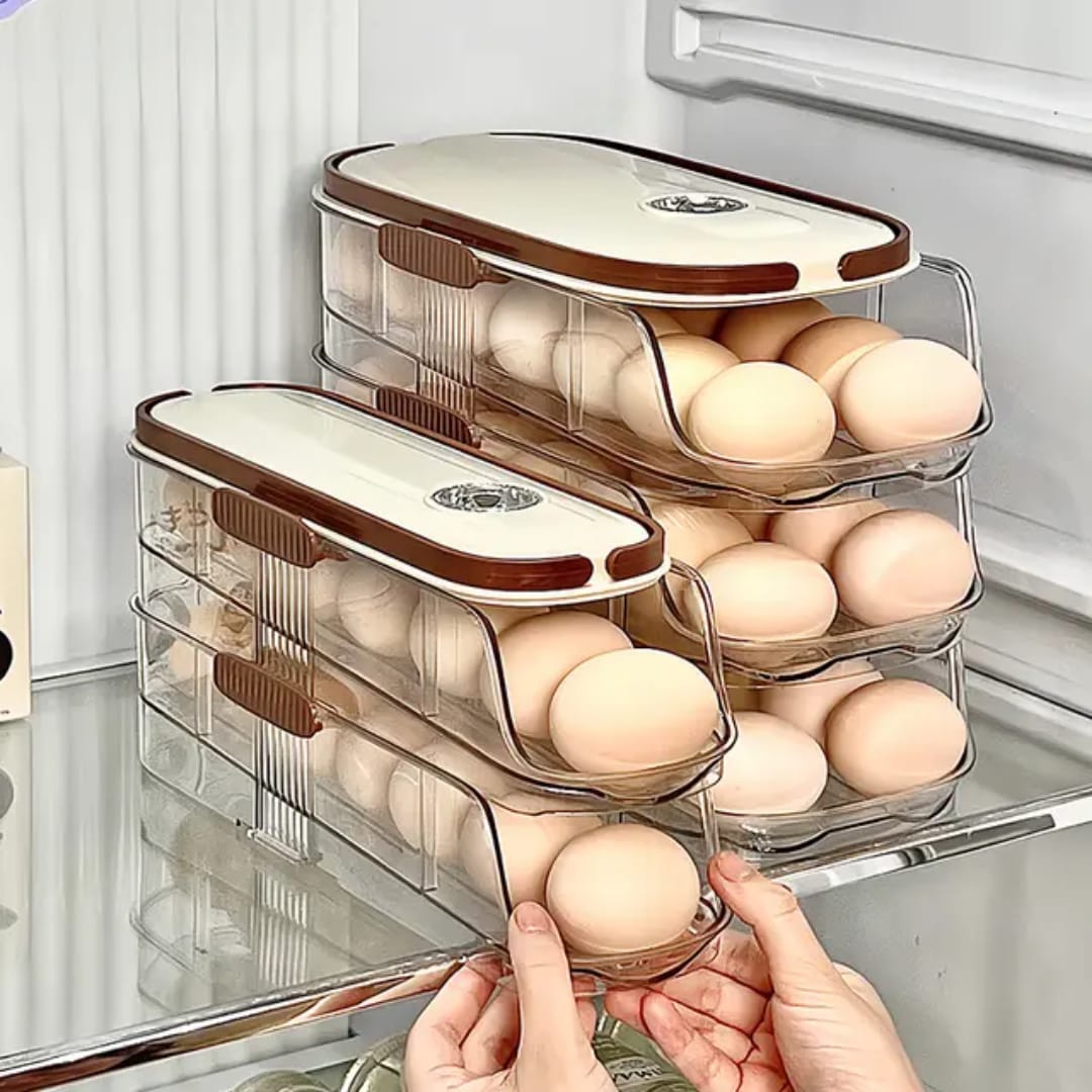 Stackable Egg Organizer for Efficient Refrigerator Storage