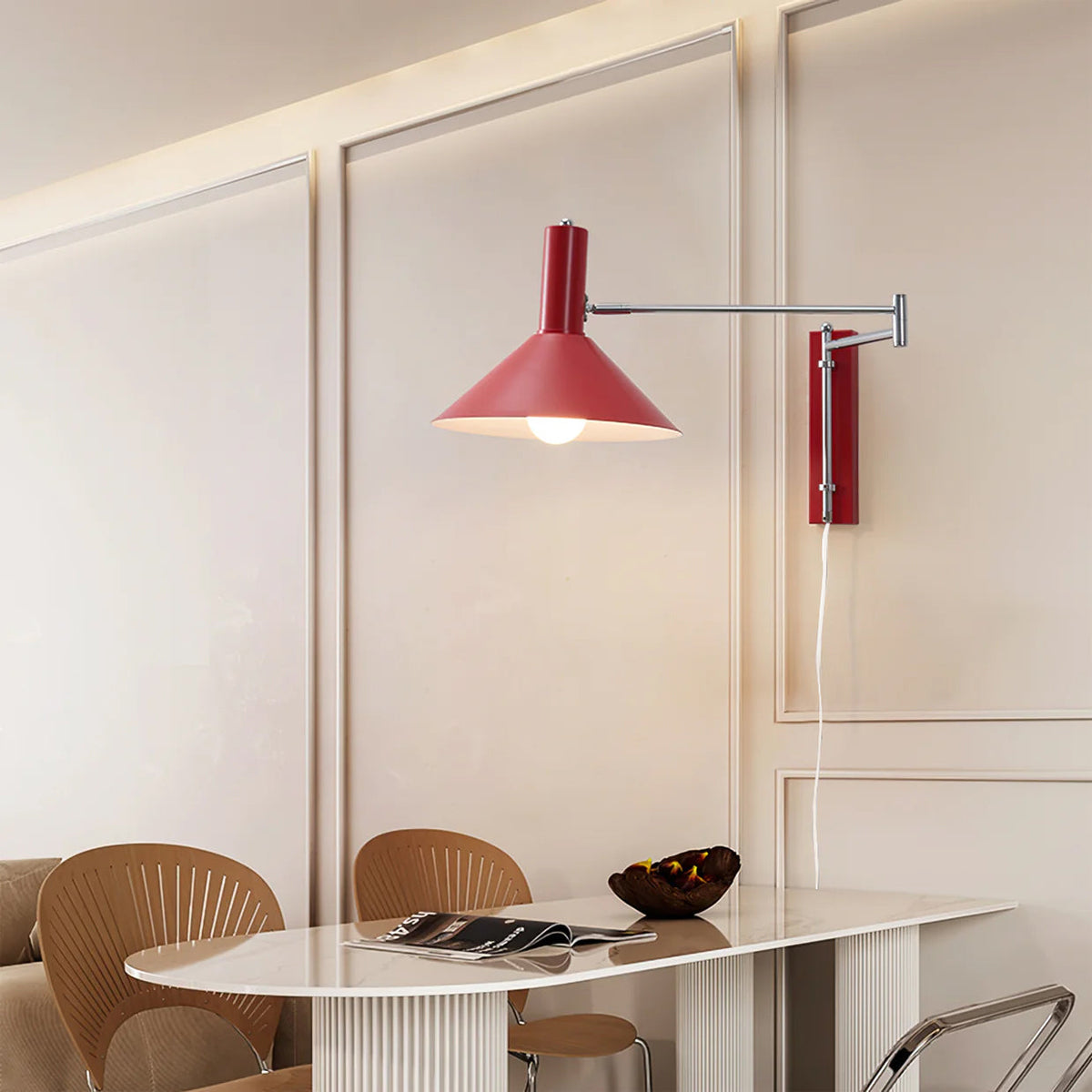 Wall-Mounted Adjustable Arm Light Fixture
